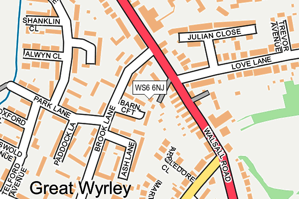 WS6 6NJ map - OS OpenMap – Local (Ordnance Survey)