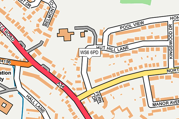 WS6 6PD map - OS OpenMap – Local (Ordnance Survey)