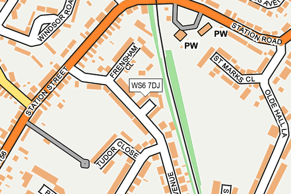 WS6 7DJ map - OS OpenMap – Local (Ordnance Survey)