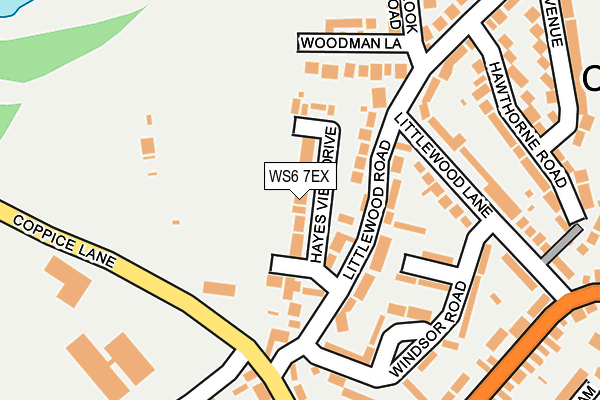 WS6 7EX map - OS OpenMap – Local (Ordnance Survey)