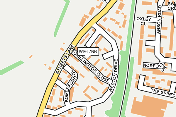 WS6 7NB map - OS OpenMap – Local (Ordnance Survey)