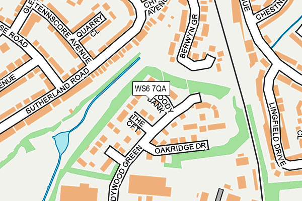 WS6 7QA map - OS OpenMap – Local (Ordnance Survey)
