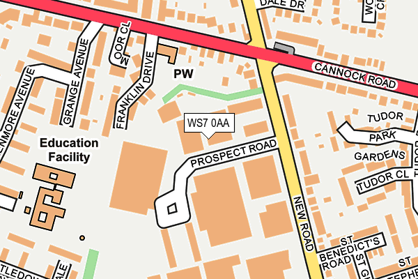 WS7 0AA map - OS OpenMap – Local (Ordnance Survey)