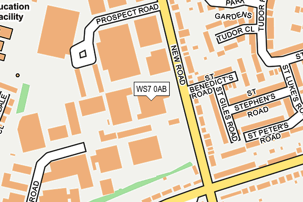 WS7 0AB map - OS OpenMap – Local (Ordnance Survey)