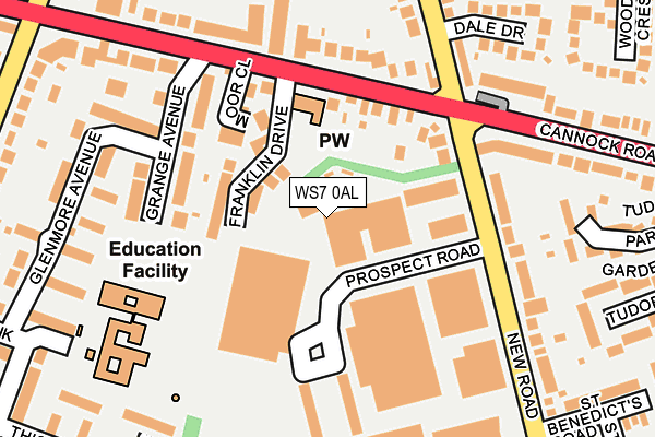 WS7 0AL map - OS OpenMap – Local (Ordnance Survey)