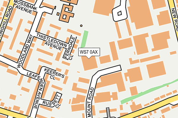 WS7 0AX map - OS OpenMap – Local (Ordnance Survey)