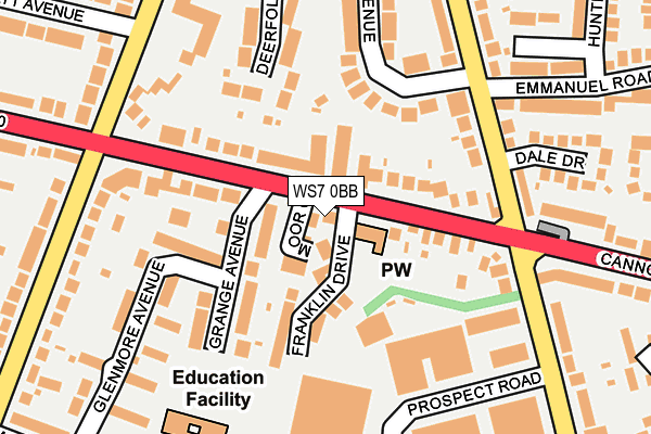 WS7 0BB map - OS OpenMap – Local (Ordnance Survey)