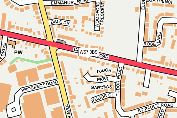WS7 0BS map - OS OpenMap – Local (Ordnance Survey)