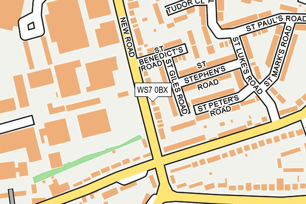 WS7 0BX map - OS OpenMap – Local (Ordnance Survey)