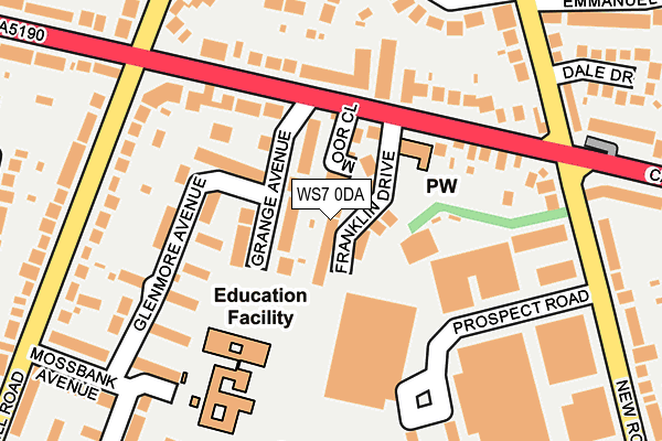 WS7 0DA map - OS OpenMap – Local (Ordnance Survey)