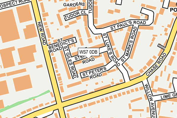 WS7 0DB map - OS OpenMap – Local (Ordnance Survey)