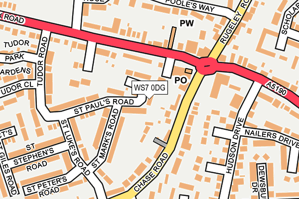 WS7 0DG map - OS OpenMap – Local (Ordnance Survey)