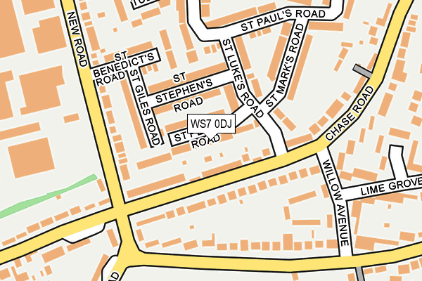 WS7 0DJ map - OS OpenMap – Local (Ordnance Survey)