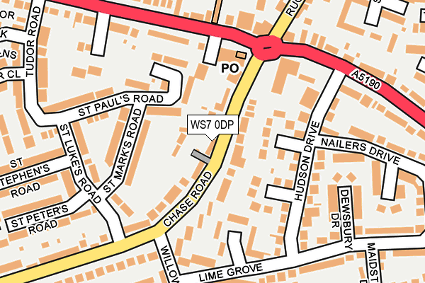WS7 0DP map - OS OpenMap – Local (Ordnance Survey)