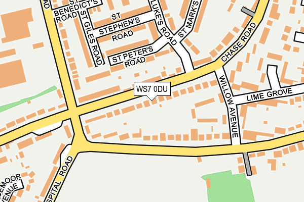 WS7 0DU map - OS OpenMap – Local (Ordnance Survey)
