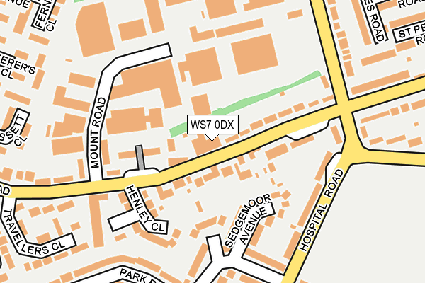 WS7 0DX map - OS OpenMap – Local (Ordnance Survey)