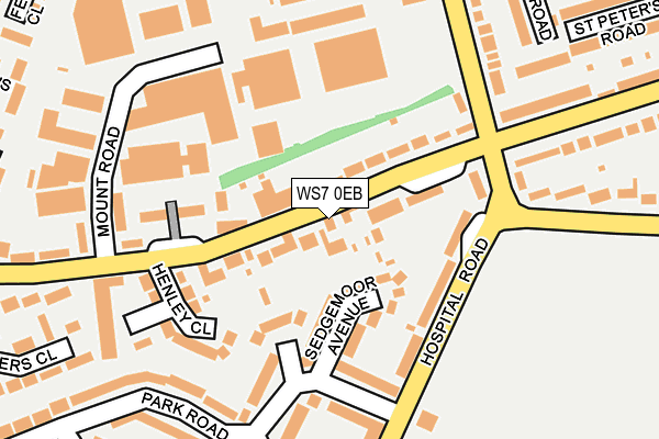 WS7 0EB map - OS OpenMap – Local (Ordnance Survey)