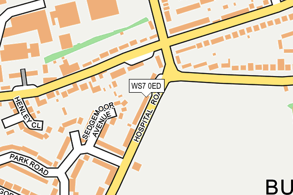 WS7 0ED map - OS OpenMap – Local (Ordnance Survey)