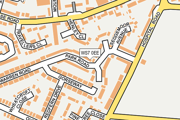 WS7 0EE map - OS OpenMap – Local (Ordnance Survey)