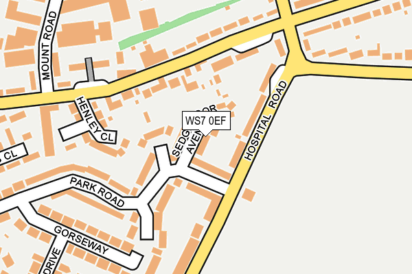 WS7 0EF map - OS OpenMap – Local (Ordnance Survey)