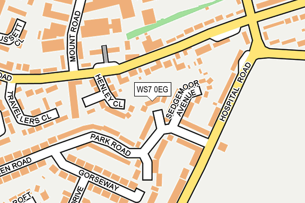 WS7 0EG map - OS OpenMap – Local (Ordnance Survey)