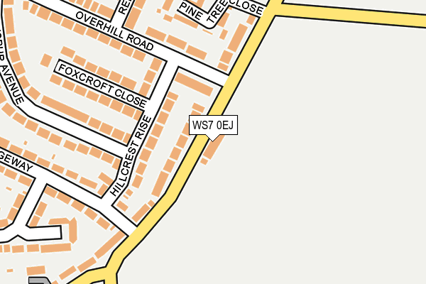 WS7 0EJ map - OS OpenMap – Local (Ordnance Survey)