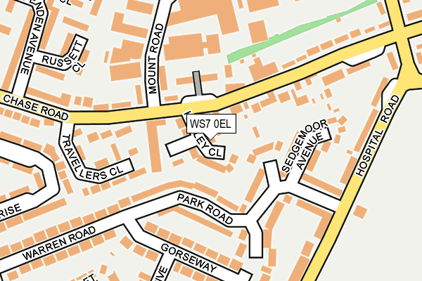 WS7 0EL map - OS OpenMap – Local (Ordnance Survey)