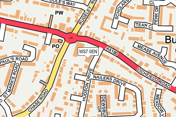 WS7 0EN map - OS OpenMap – Local (Ordnance Survey)