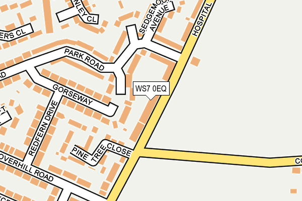 WS7 0EQ map - OS OpenMap – Local (Ordnance Survey)