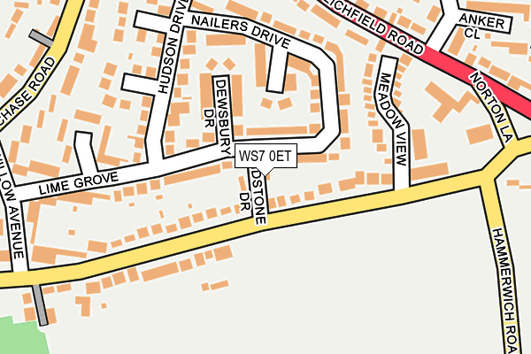 WS7 0ET map - OS OpenMap – Local (Ordnance Survey)
