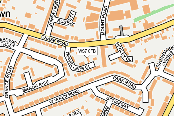 WS7 0FB map - OS OpenMap – Local (Ordnance Survey)