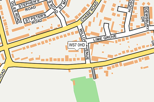 WS7 0HD map - OS OpenMap – Local (Ordnance Survey)