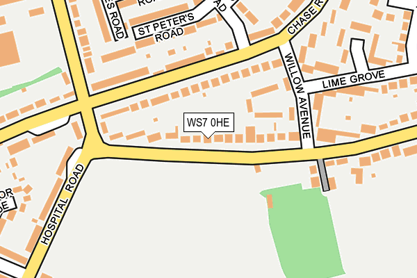 WS7 0HE map - OS OpenMap – Local (Ordnance Survey)