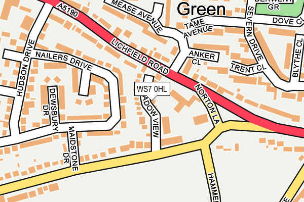 WS7 0HL map - OS OpenMap – Local (Ordnance Survey)