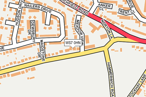 WS7 0HN map - OS OpenMap – Local (Ordnance Survey)