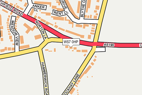 WS7 0HP map - OS OpenMap – Local (Ordnance Survey)