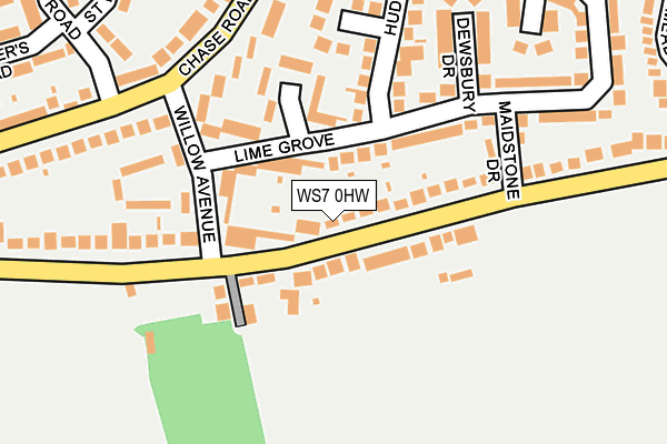 WS7 0HW map - OS OpenMap – Local (Ordnance Survey)