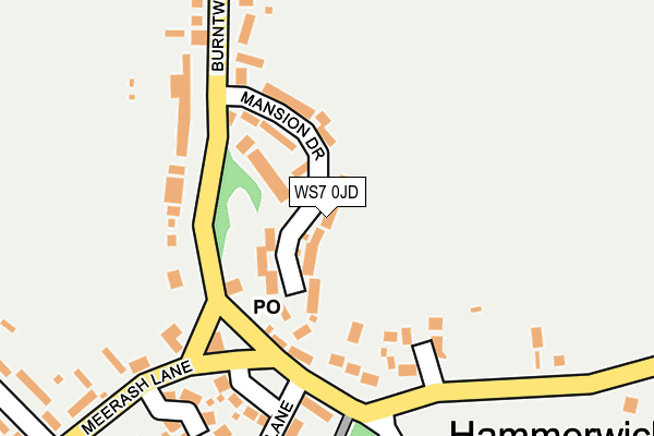 WS7 0JD map - OS OpenMap – Local (Ordnance Survey)