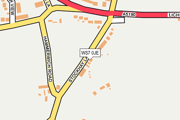 WS7 0JE map - OS OpenMap – Local (Ordnance Survey)