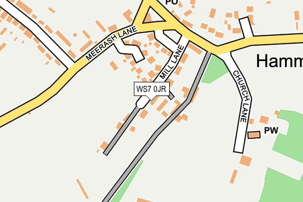 WS7 0JR map - OS OpenMap – Local (Ordnance Survey)