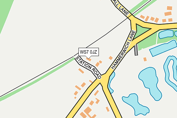 WS7 0JZ map - OS OpenMap – Local (Ordnance Survey)