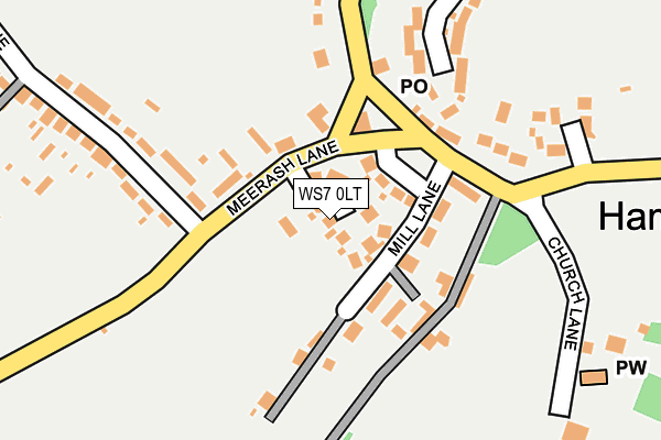WS7 0LT map - OS OpenMap – Local (Ordnance Survey)