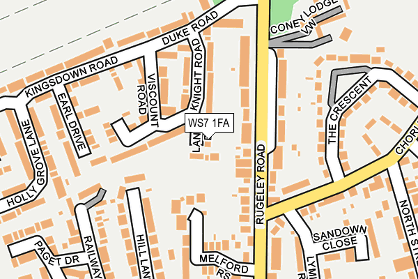 WS7 1FA map - OS OpenMap – Local (Ordnance Survey)