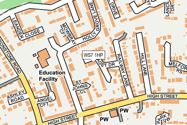 WS7 1HP map - OS OpenMap – Local (Ordnance Survey)