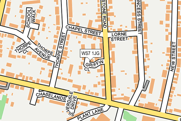 WS7 1JG map - OS OpenMap – Local (Ordnance Survey)
