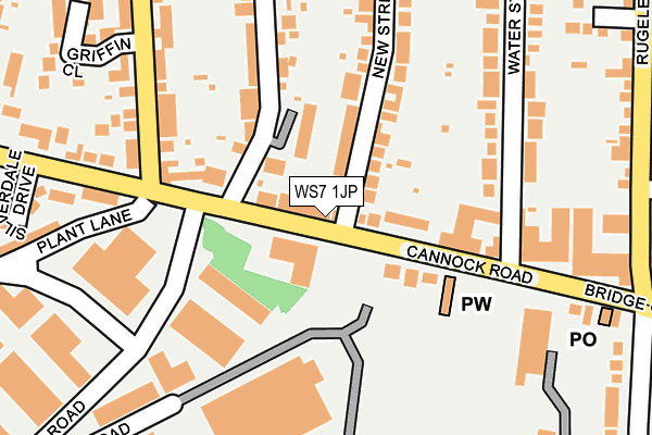 WS7 1JP map - OS OpenMap – Local (Ordnance Survey)