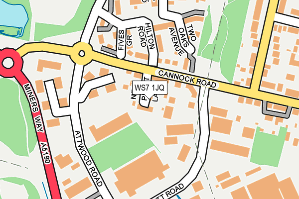 WS7 1JQ map - OS OpenMap – Local (Ordnance Survey)