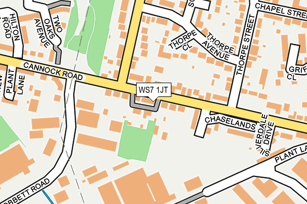 WS7 1JT map - OS OpenMap – Local (Ordnance Survey)