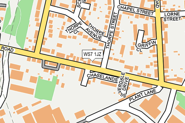 WS7 1JZ map - OS OpenMap – Local (Ordnance Survey)