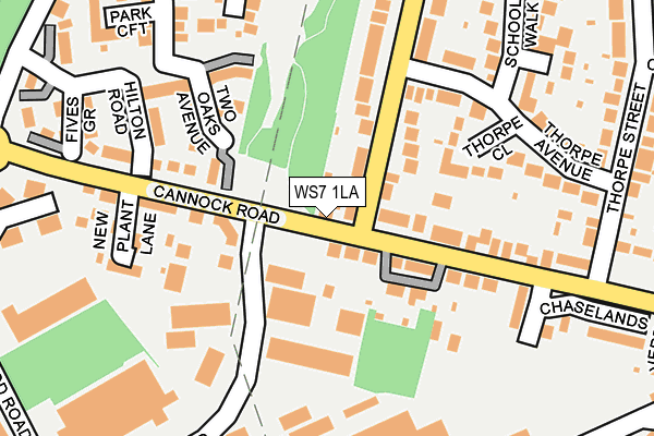 WS7 1LA map - OS OpenMap – Local (Ordnance Survey)